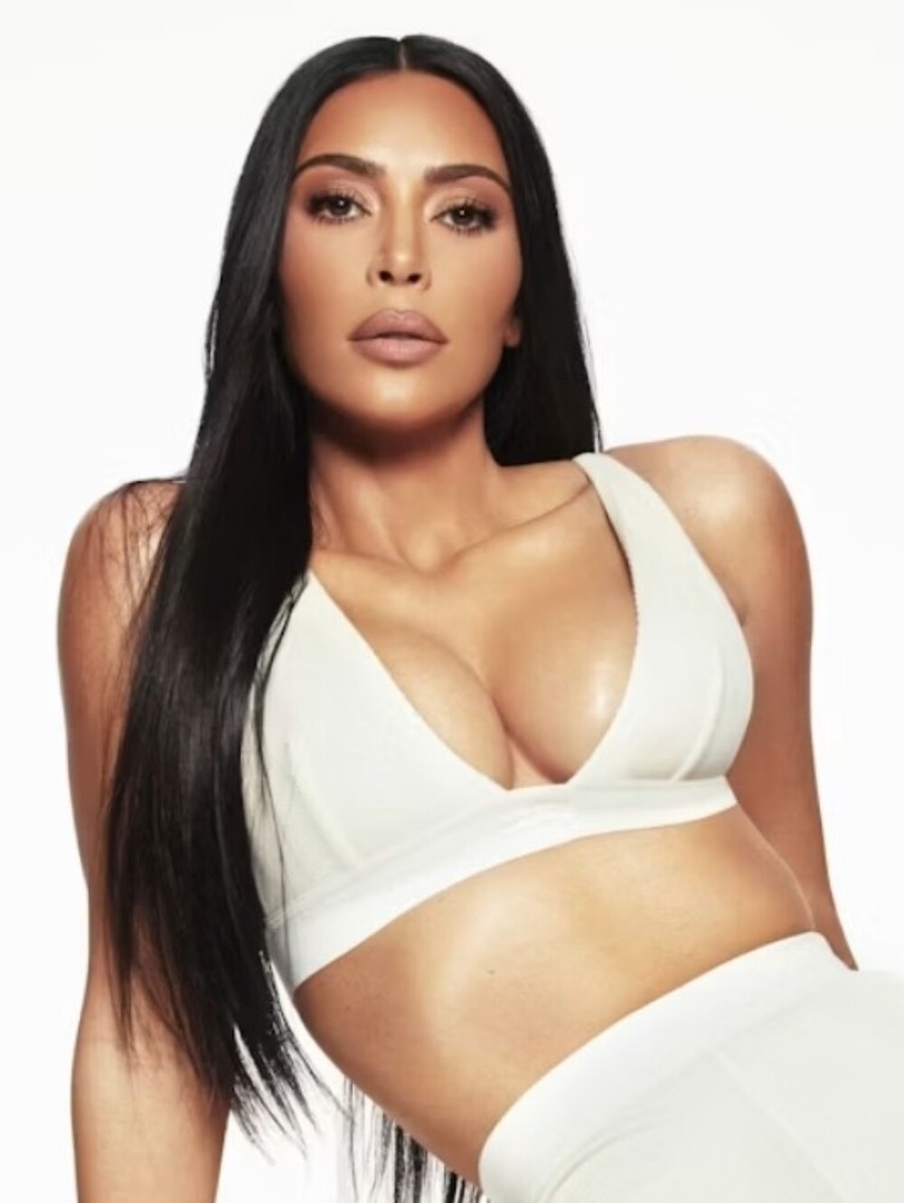 SKIMS Ribbed Plunge Bralette Bra Size Medium Bone